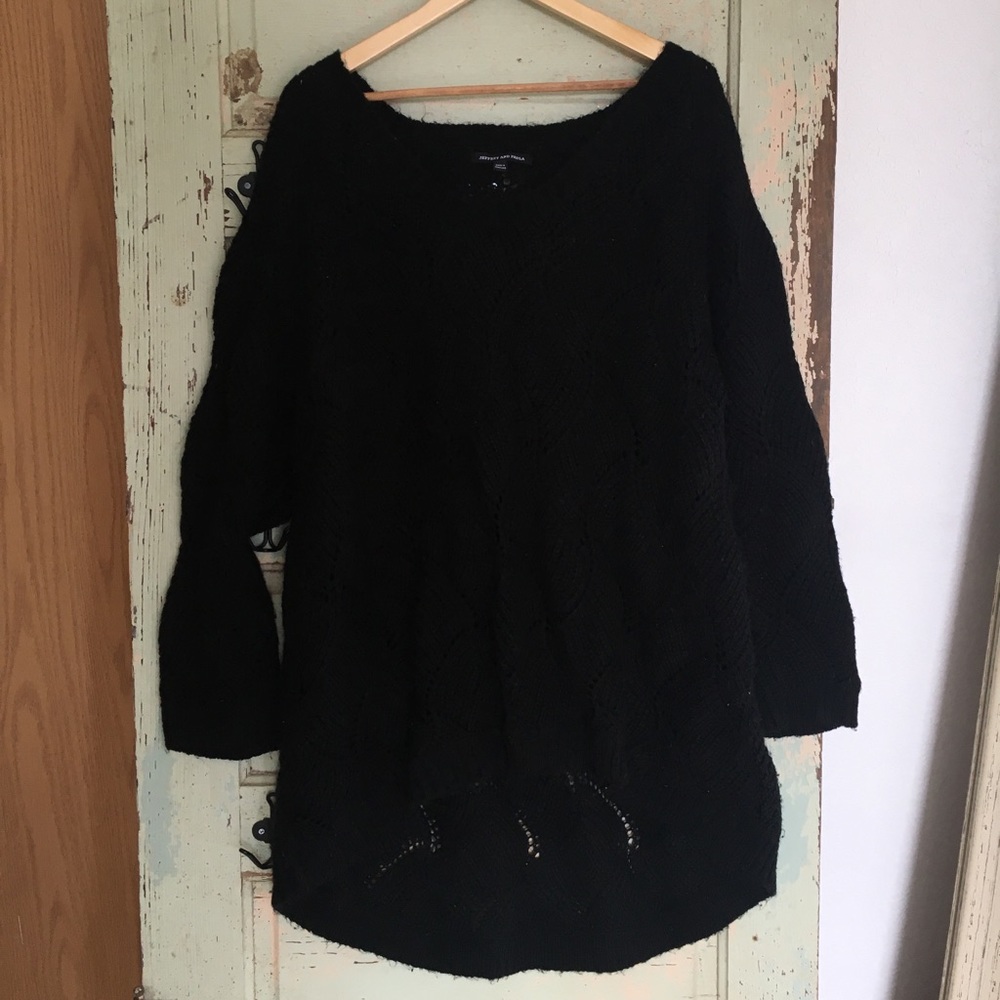 Oversized Black Hi-Low Sweater XXL